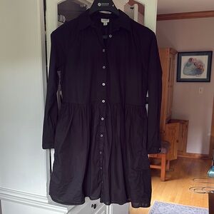 J. Crew Black Long Sleeve Buttoned Shirt Dress 4